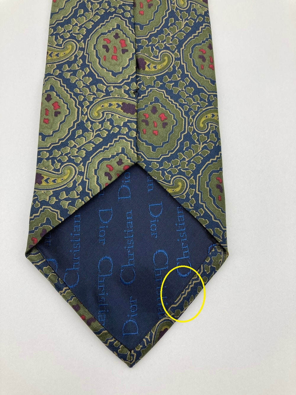Christian Dior MONSIEUR クリスチャンディオール ムッシュ ペイズリー柄 ネクタイ シルク100% 中古 D4