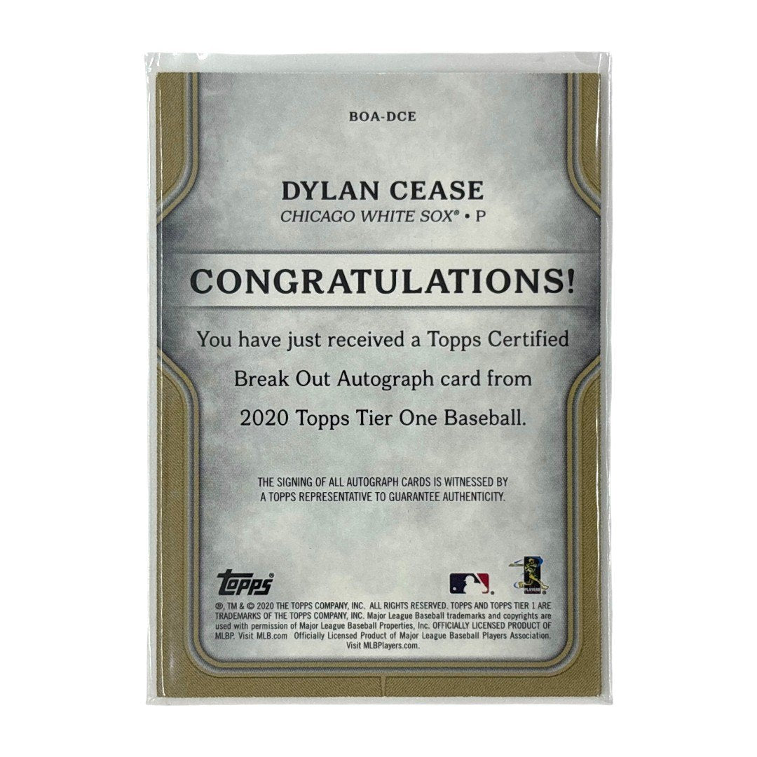 TOPPS MLBカード TIER ONE DYLAN CEASE CHICAGO WHITE SOX 053/299 #BOA-DCE 中古 IT1