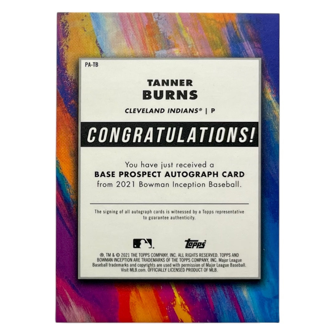 TOPPS MLBカード BOWMAN INCEPTION TANNER BURNS CLEVELAND INDIANS /600 #PA-TB 中古 IT2