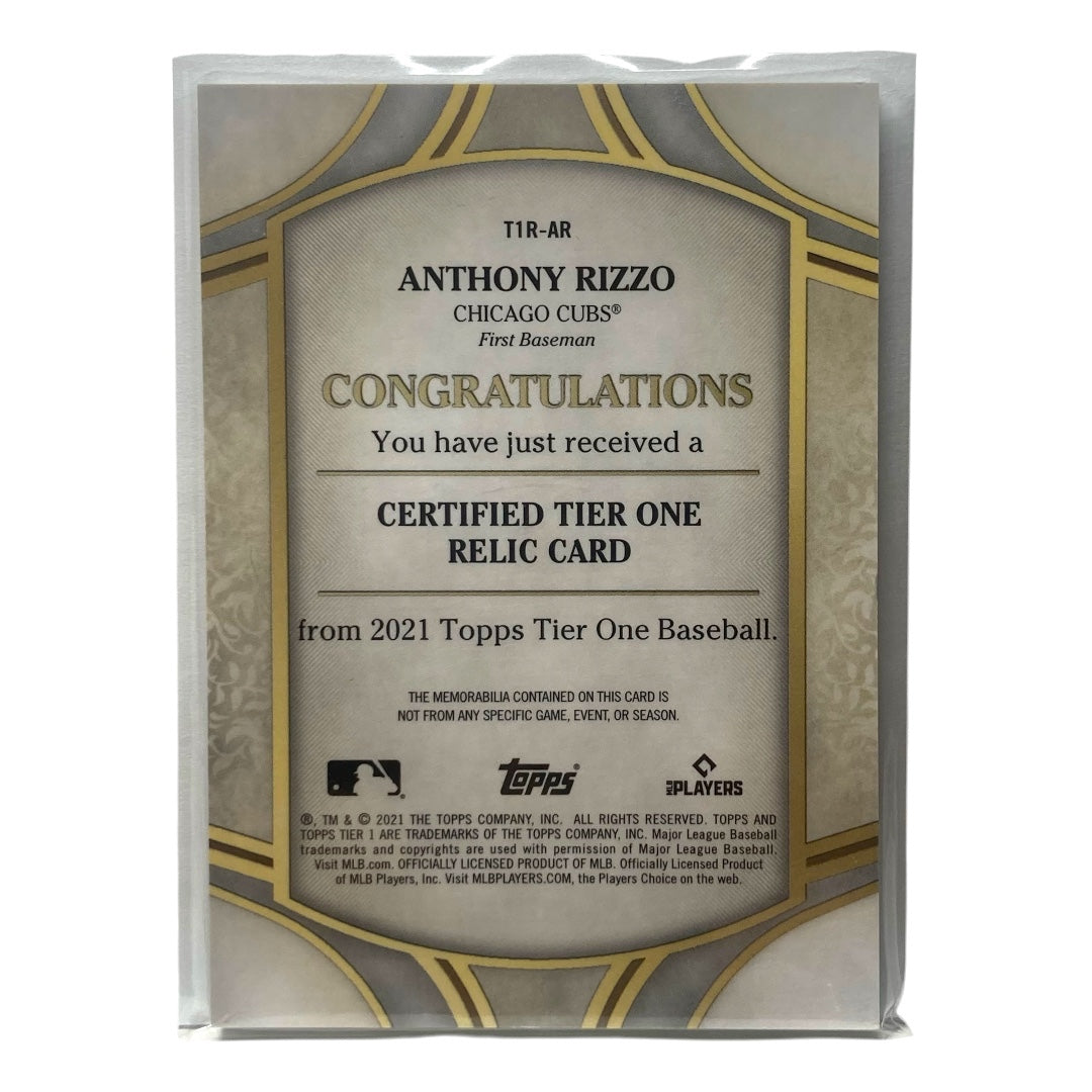 TOPPS MLBカード TIER ONE ANTHONY RIZZO CUBS 203/299 #T1R-AR 中古 IT2