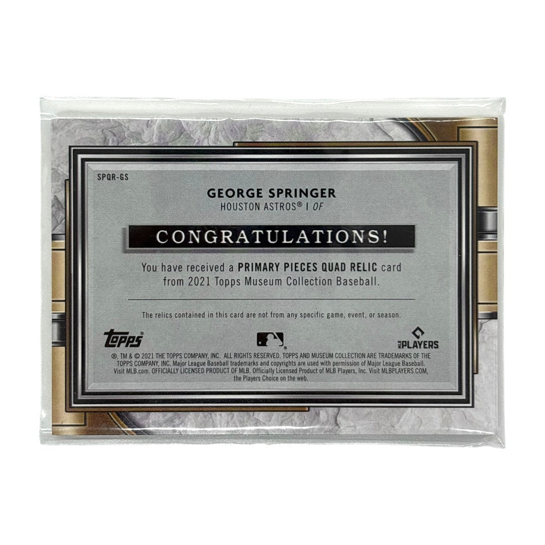 TOPPS MLBカード MUSEUM COLLECTION GEORGE SPRINGER HOUSTON ASTROS 08/25 #SPQR-GS 中古 IT1