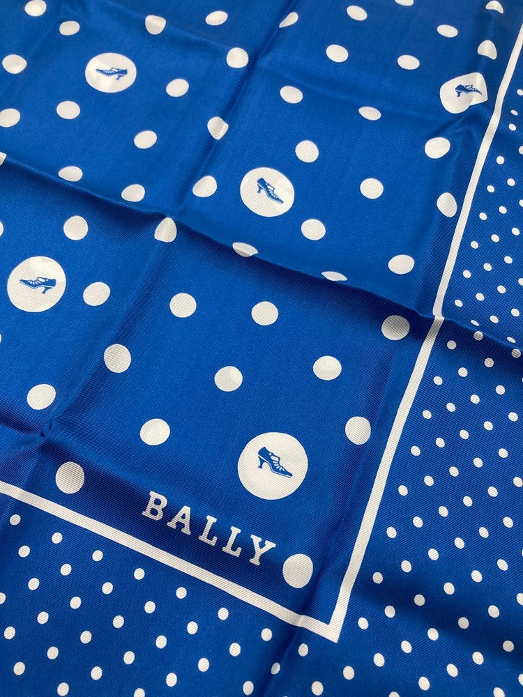 BALLY バリー スカーフ シルク100% 水玉 中古 D4