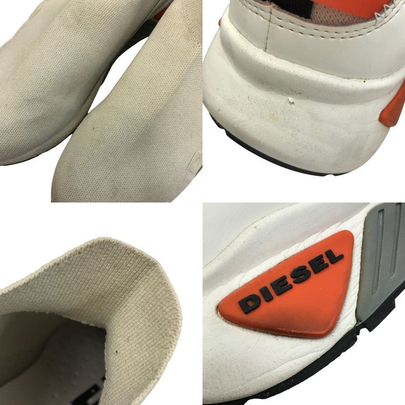 DIESEL ディーゼル SK-SOCK QB ソックスニーカー メンズ ローカット ニット ロゴ ストレッチ オフホワイト 27cm Y02405 中古 T1