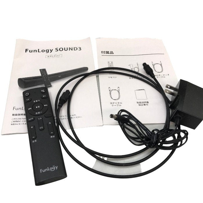 FUNLOGY Sound3 / サウンドバー2.1ch / 総合80W / Bluetooth対応/ワイヤレス/テレビ用/スマホ/ホームシアター 中古 Y1