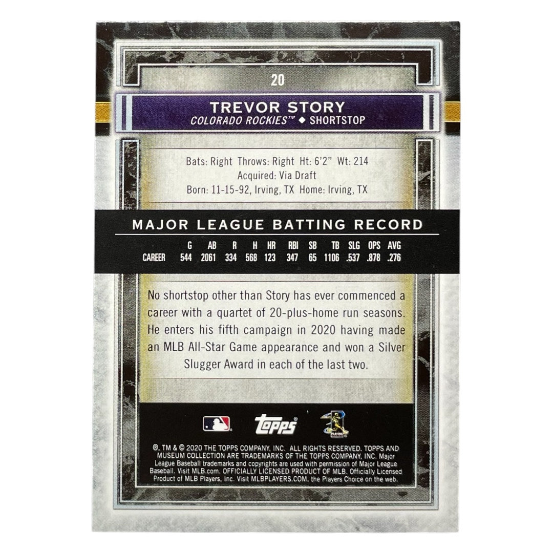 TOPPS MLBカード MUSEUM COLLECTION TREVOR STORY COLORADO ROCKIES /99 #20 中古 IT2