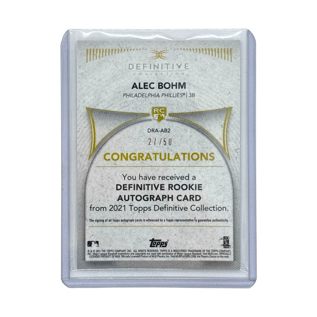 TOPPS MLBカード DEFINITIVE COLLECTION ALEC BOHM PHILADELPHIA PHILLIES 27/50 #DRA-AB2 中古 IT1