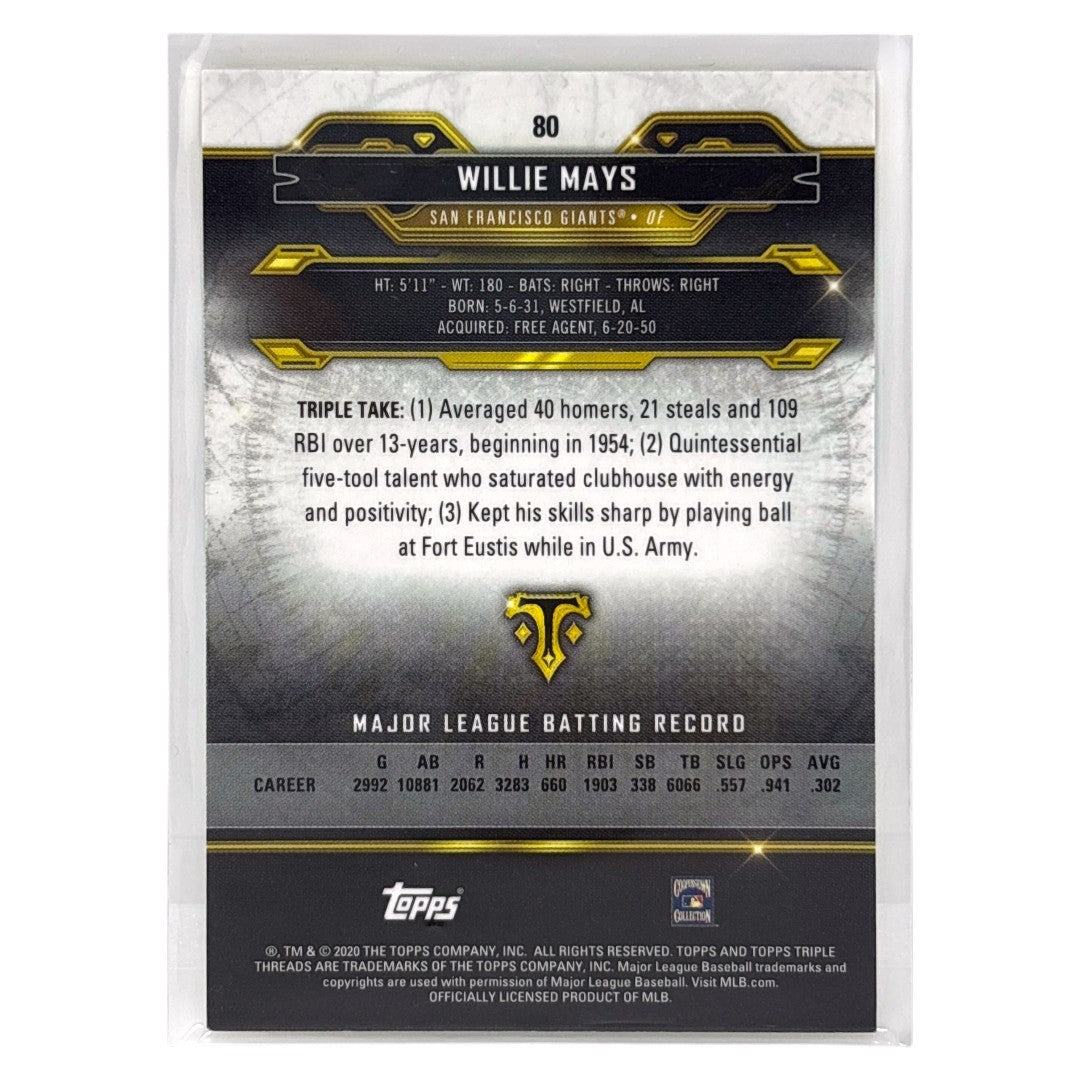 TOPPS MLBカード TRIPLE THREADS WILLIE MAYS SAN FRANCISCO GIANTS /75 #80 中古 IT1