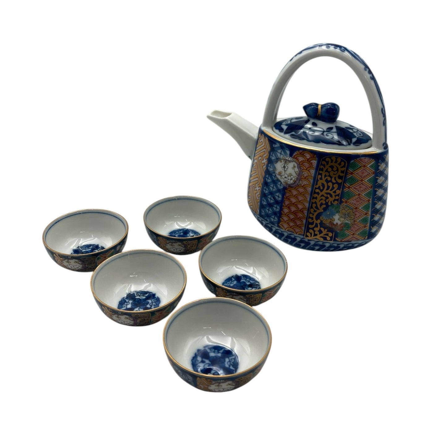 三洋陶器 龍峰窯 祥端花丸紋 酒器揃 中古 D4