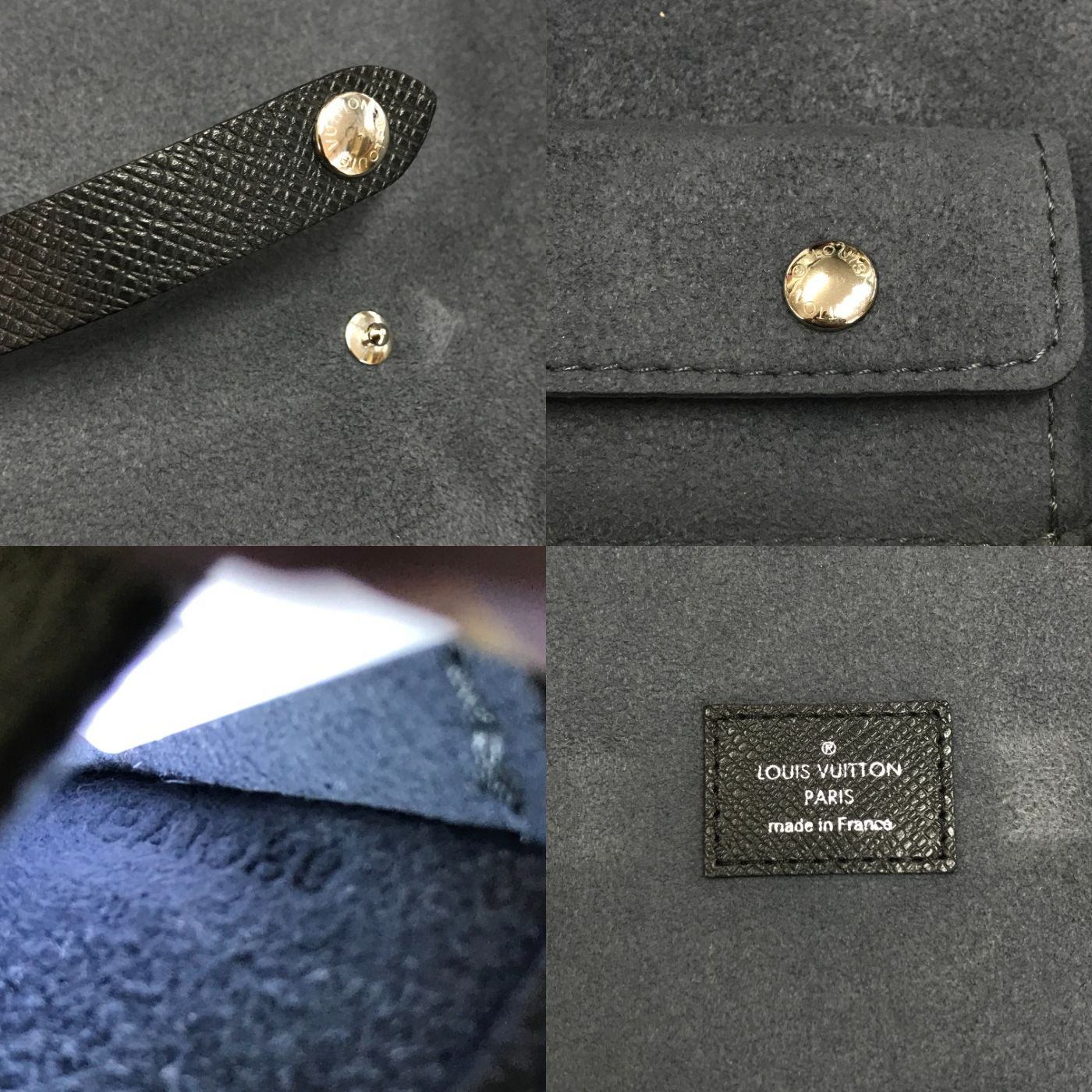 LOUIS VUITTON ルイヴィトン タイガ エテュイ 5 クラヴァット ネクタイケース メンズ ビジネス 出張 旅行 ブラック M30302 中古 T1
