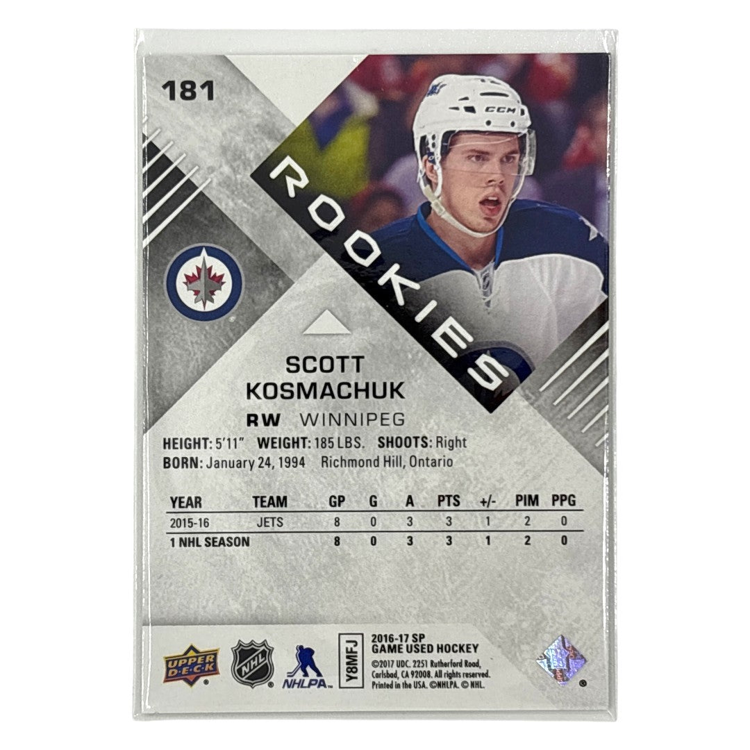 UPPER DECK NHLカード SP GAME USED SCOTT KOSMACHUK WINNIPEG JETS /112 #181 中古 IT1
