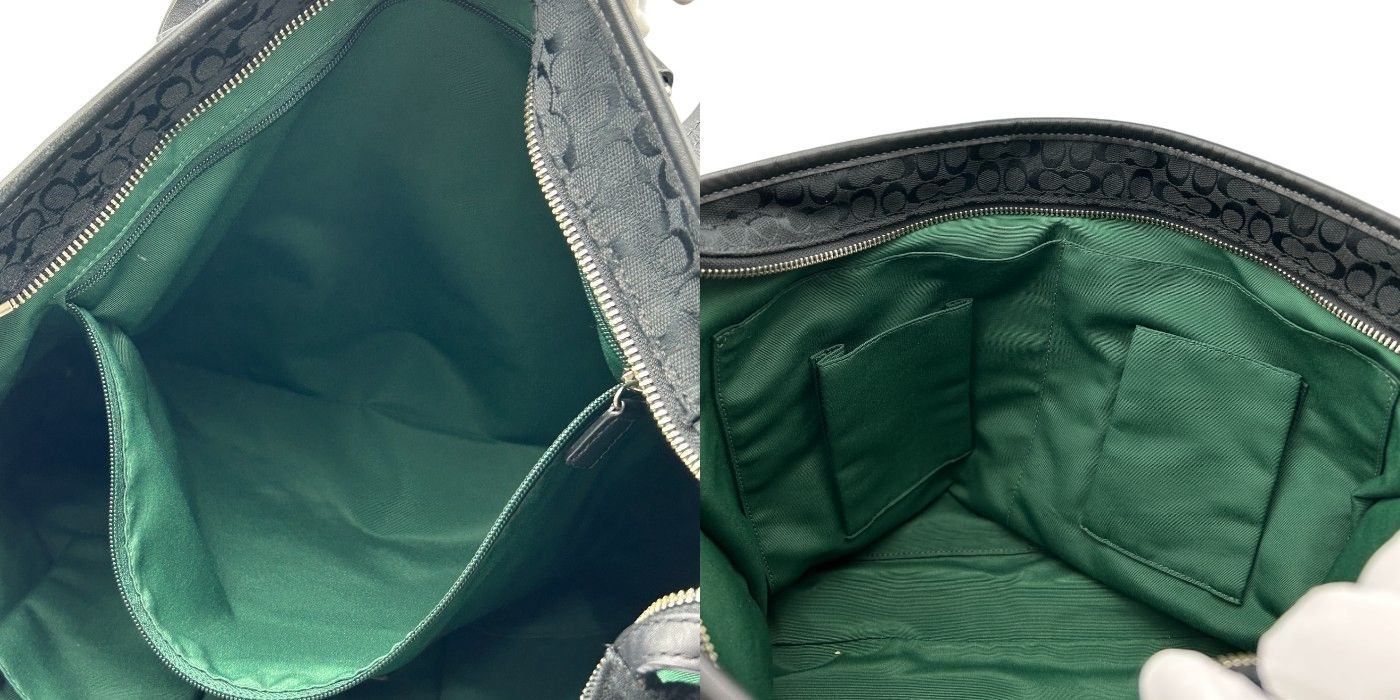 COACH コーチ ミニシグネチャー 2WAY トートバッグ F70291 メンズ ショルダーバッグ キャンバス ブラック 中古 W4