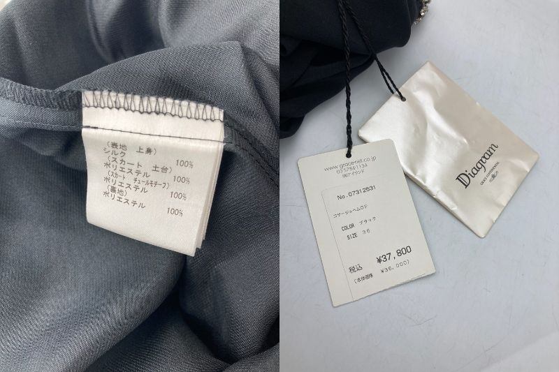 Diagram ダイアグラム コサージュヘムOP ビジュー ワンピース サイズ36 中古 D4