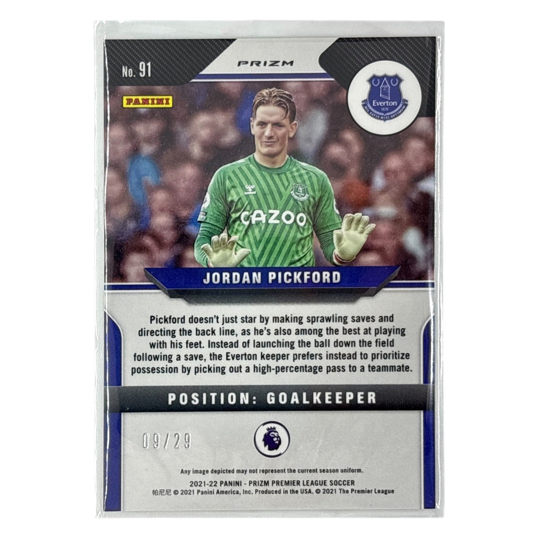 PANINI サッカーカード PRIZM PREMIER LEAGUE JORDAN PICKFORD EVERTON /29 #91 中古 IT1