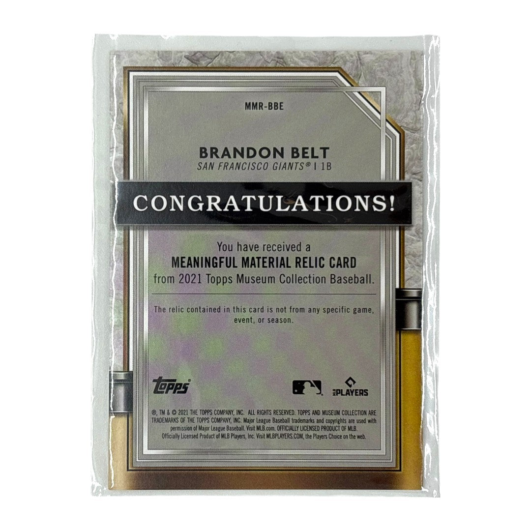 TOPPS MLBカード MUSEUM COLLECTION BRANDON BELT SAN FRANCISCO GIANTS 40/50 #MMR-BBE 中古 IT1