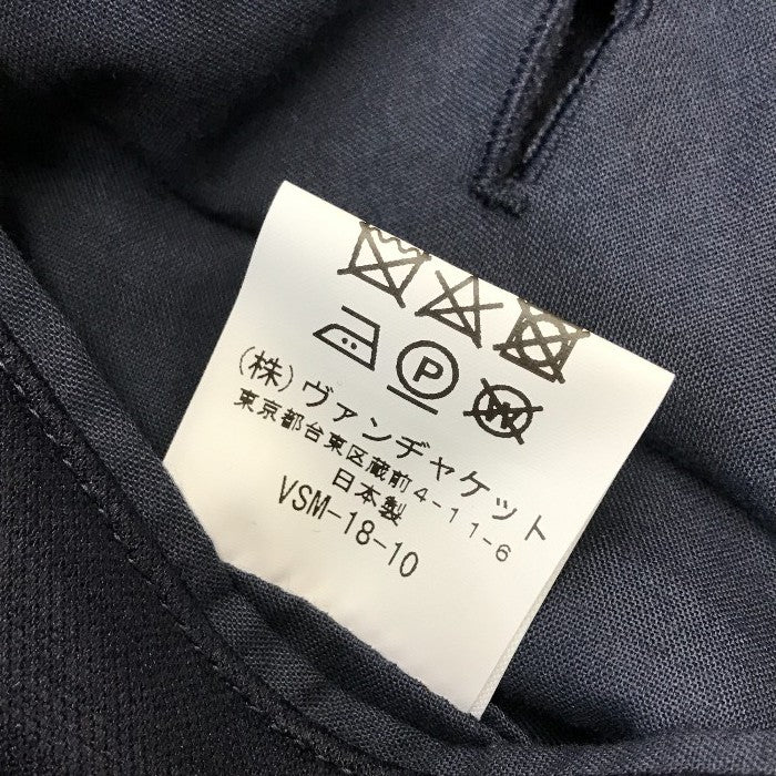 VAN ヴァンヂャケット テーラードジャケット メンズ 春夏 段返り3つボタン リネン 裏地なし ネイビー Lサイズ VSM-18-10 中古 T1
