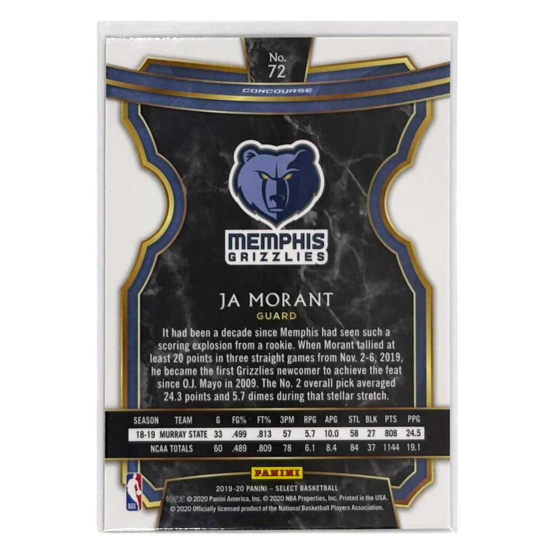 PANINI NBAカード SELECT JA MORANT MEMPHIS GRIZZLIES #72 中古 IT1