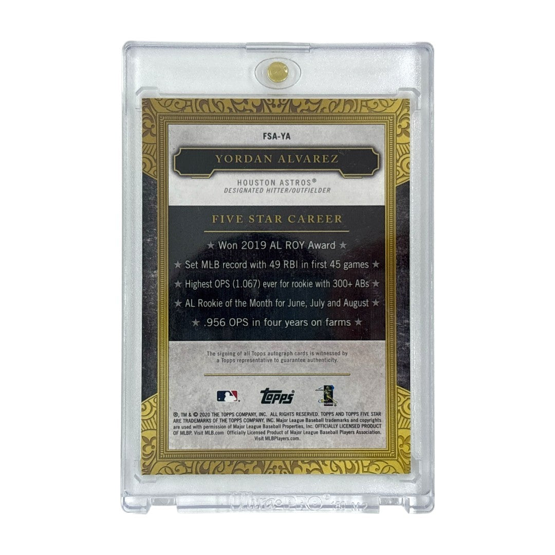 TOPPS MLBカード FIVE STAR YORDAN ALVAREZ HOUSTON ASTROS 04/15 #FSA-YA 中古 IT1