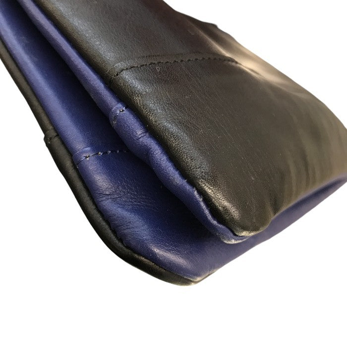 BURBERRY BLACK LABEL バーバリーブラックレーベル クラッチバッグ メンズ レザー セカンドバッグ ブラック/ブルー D1174-812-09 中古 T1