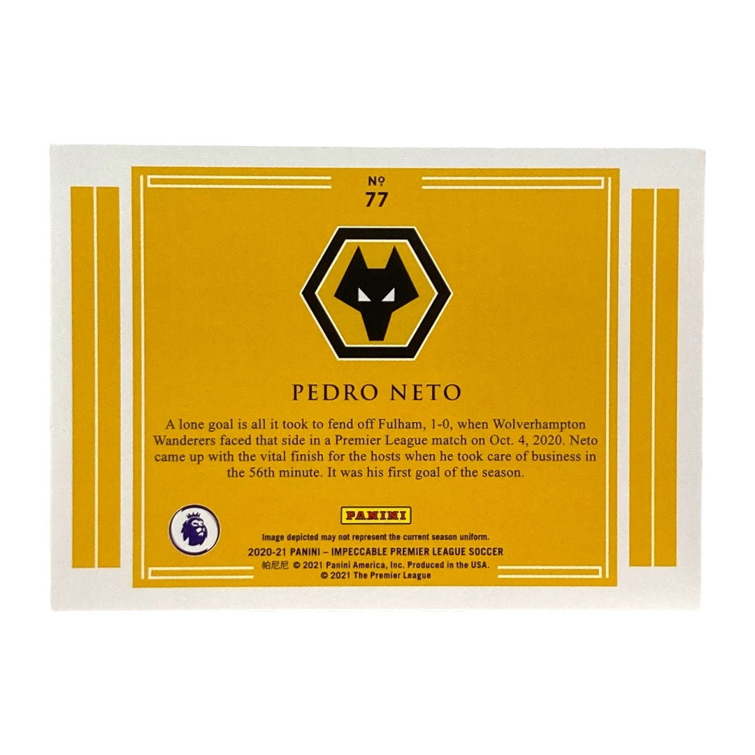 PANINI サッカーカード IMPECCABLE PREMIER LEAGUE PEDRO NETO WOLVERHAMPTON WANDERERS 16/29 #77 中古 IT2
