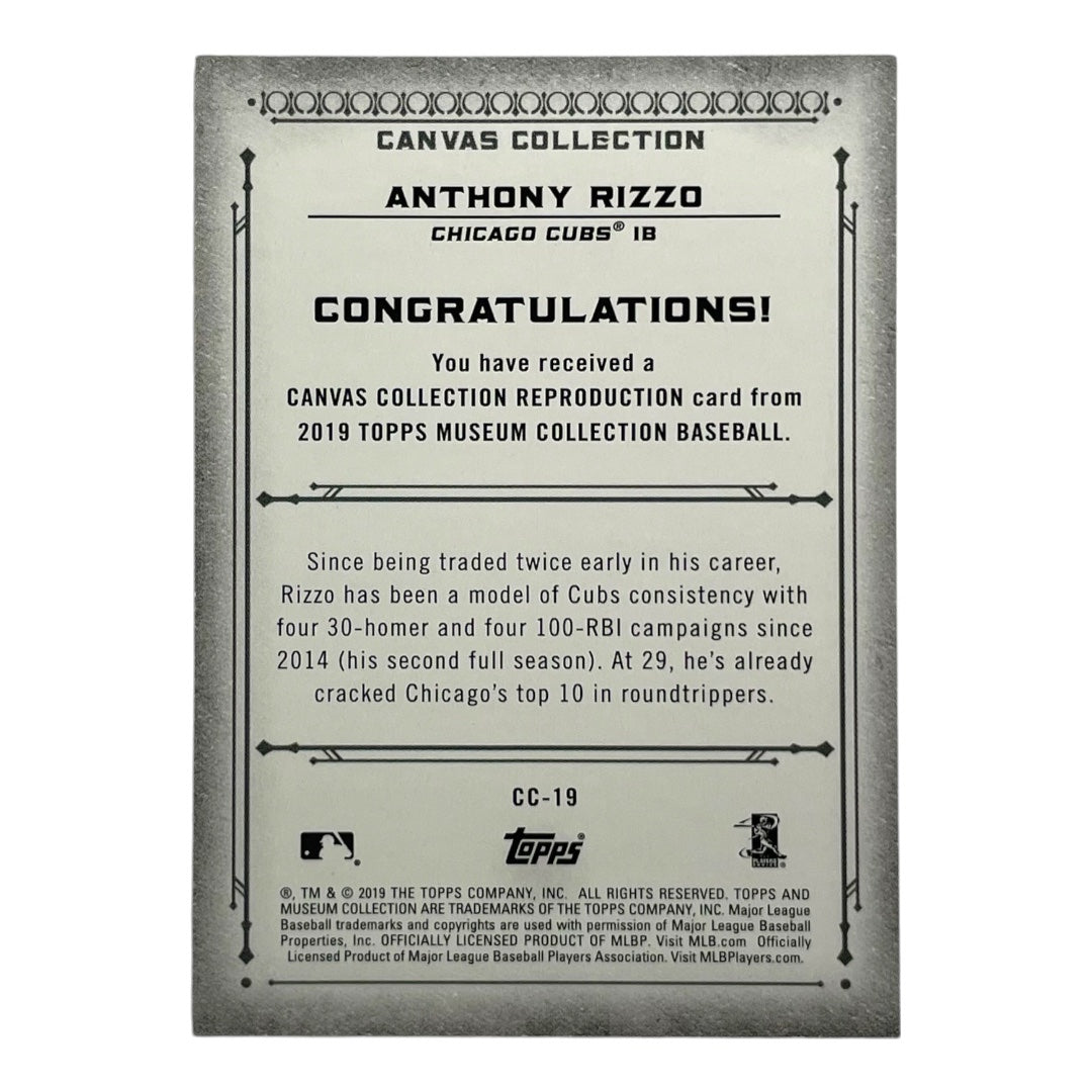 TOPPS MLBカード MUSEUM COLLECTION ANTHONY RIZZO CHICAGO CUBS #CC-19 中古 IT2