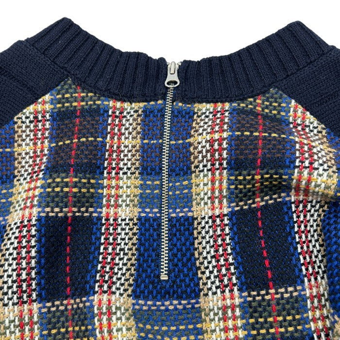 DAMA collection ダーマ・コレクション ケーブルニット ワンピース S チェック柄 レディース 秋 冬 ネイビー 中古 W4