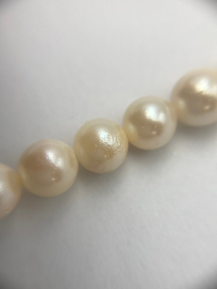 5.5~6.0mm パール ネックレス シルバー 中古 D4