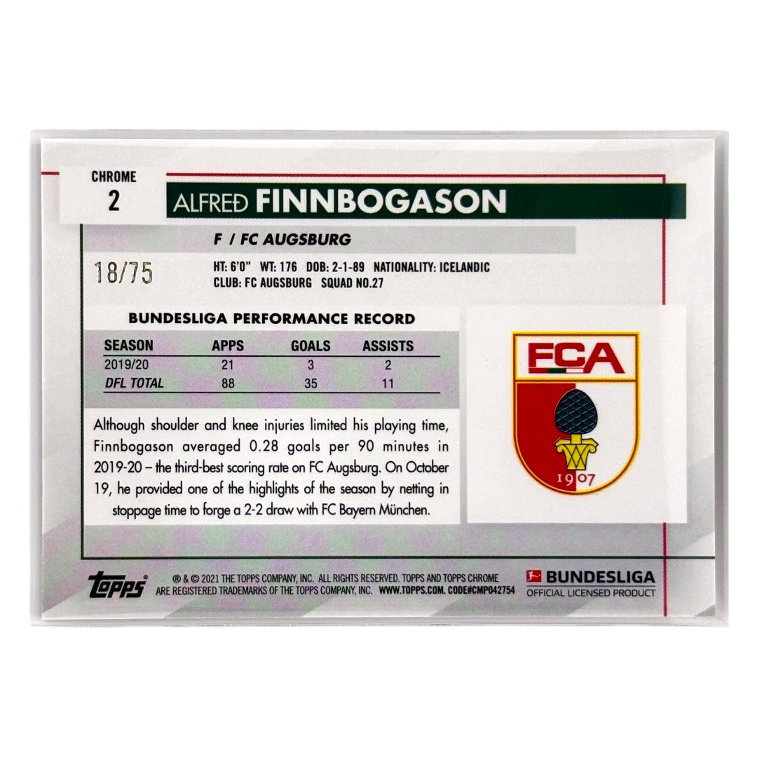 TOPPS サッカーカード CHROME ALFRED FINNBOGASON AUGSBURG /75 #2 中古 IT1
