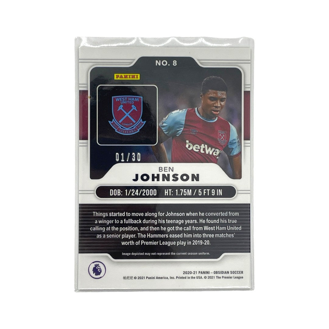 PANINI サッカーカード OBSIDIAN BEN JOHNSON WEST HAM UNITED 01/30 #8 中古 IT1