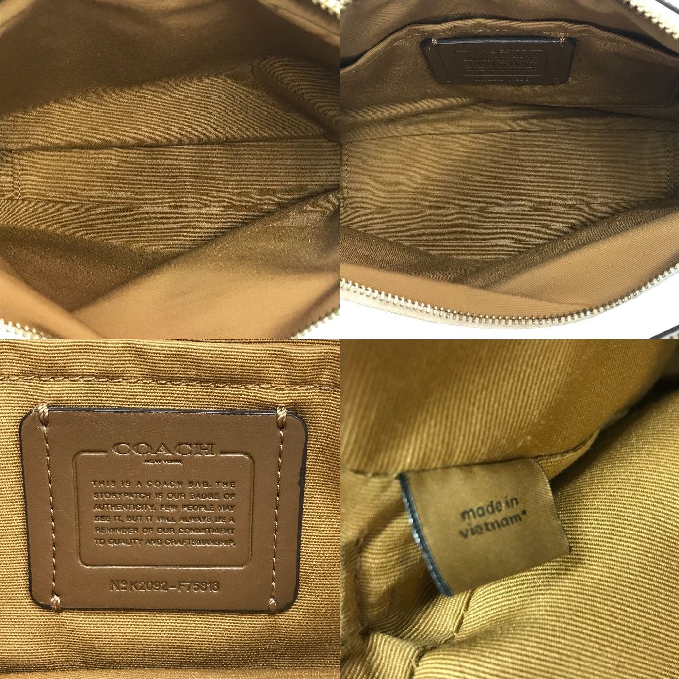COACH コーチ ショルダーバッグ レディース レザー 馬車 ロゴ 斜め掛け アイボリー F75818 中古 T1