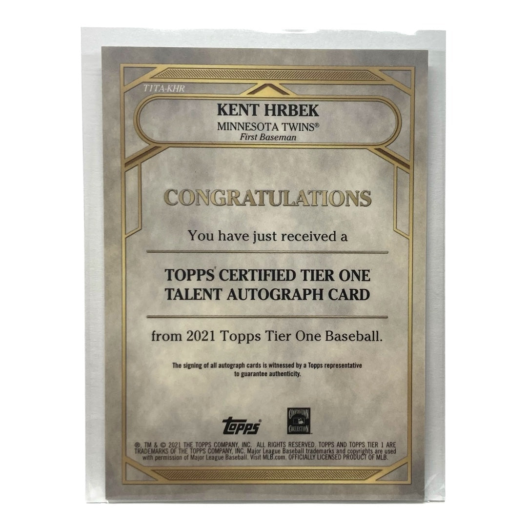 TOPPS MLBカード TIER ONE KENT HRBEK TWINS 034/300 #T1TA-KHR 中古 IT2