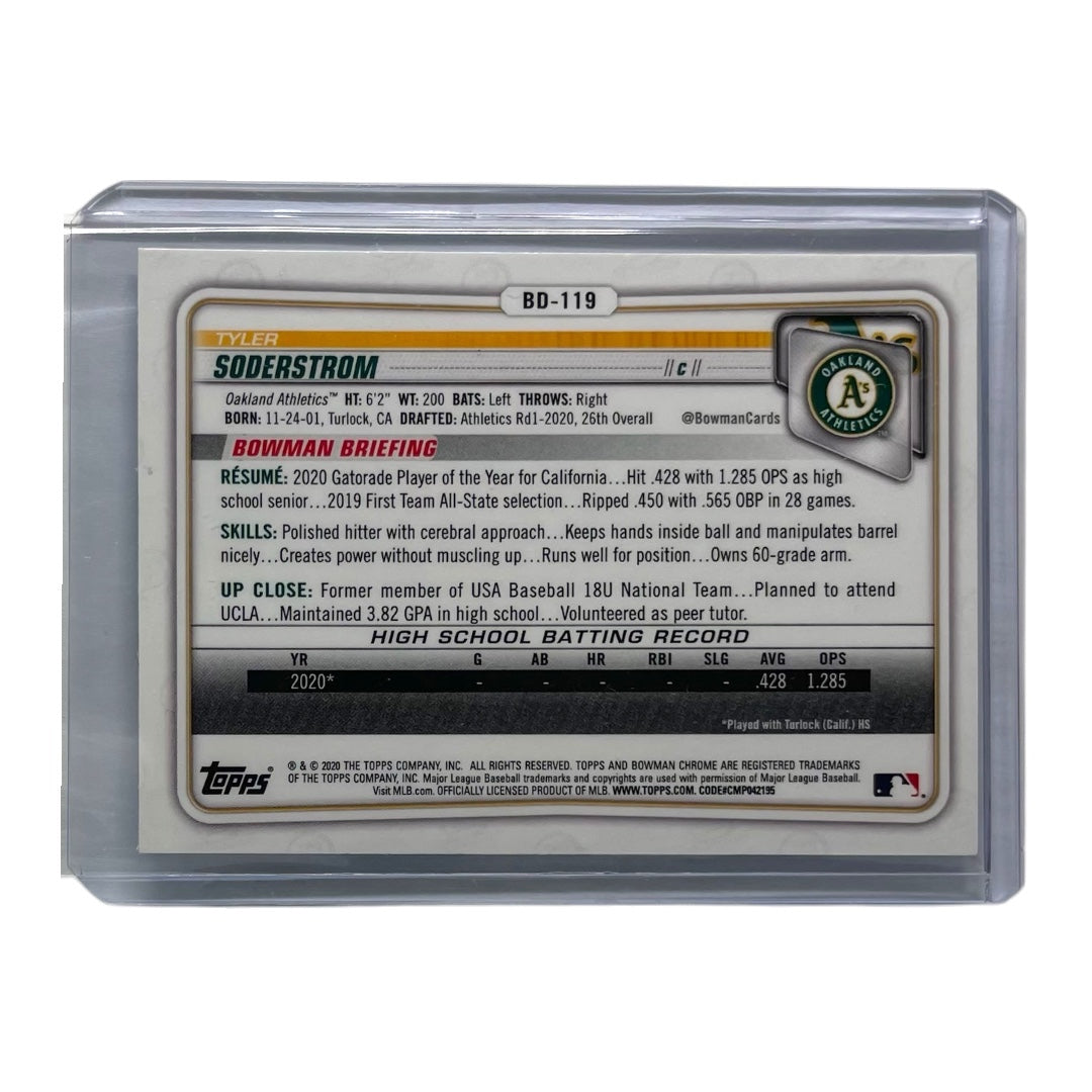 TOPPS MLBカード BOWMAN CHROME 1ST TYLER SODERSTROM DANLANO OAKLAND ATHLETICS #BD-119 中古 IT2