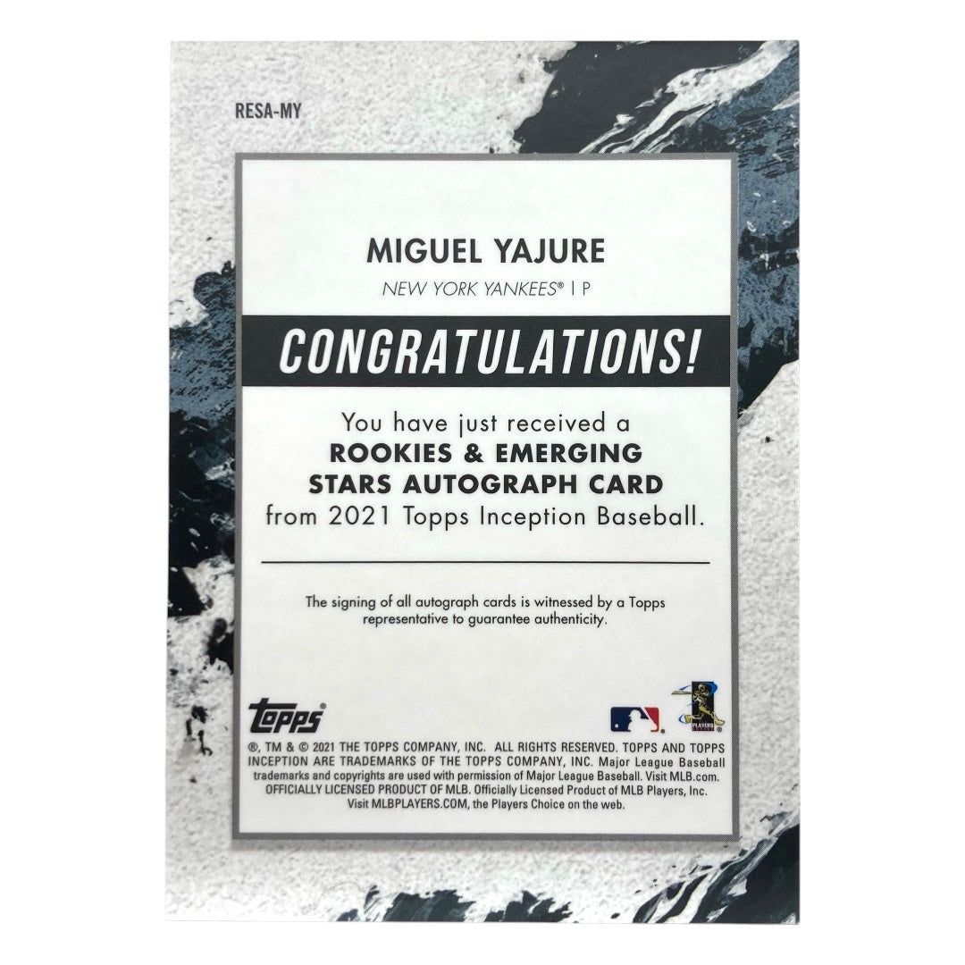 TOPPS MLBカード INCEPTION MIGUEL YAJURE YANKEES 113/125 #RESA-MY 中古 IT2