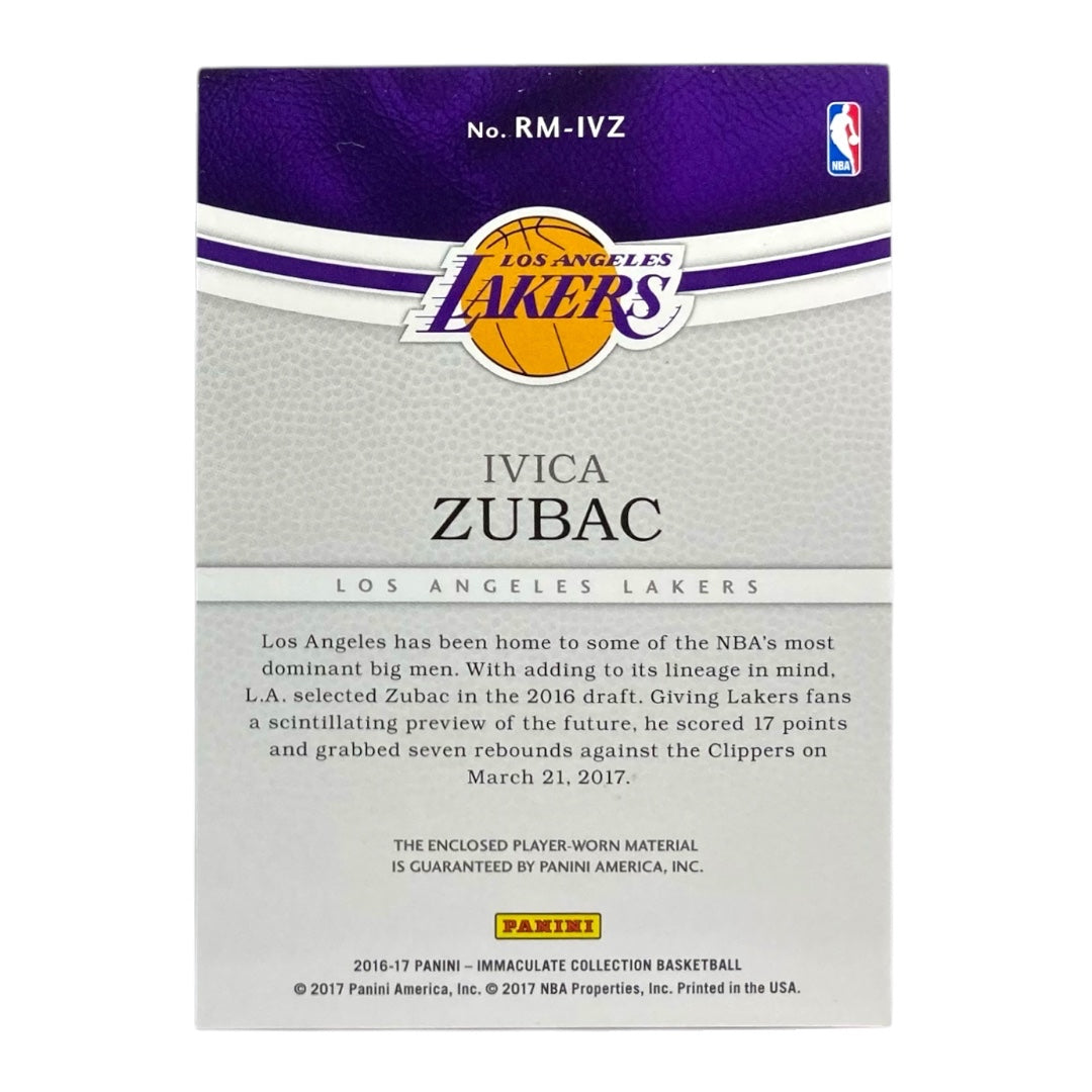 PANINI NBAカード IMMACULATE COLLECTION IVICA ZUBAC LOS ANGELES LAKERS /99 #RM-IVZ 中古 IT2