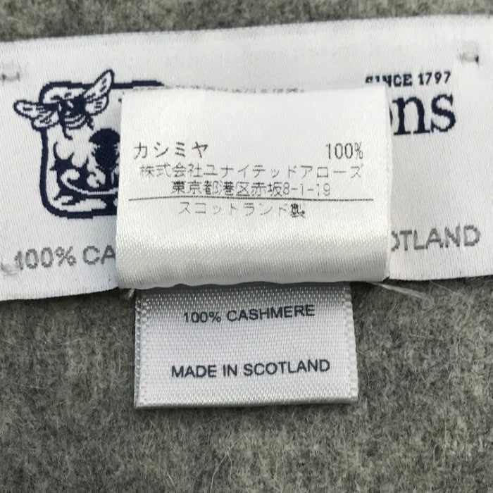 Johnstons ジョンストンズ 大判ストール ユニセックス カシミヤ100% ユナイテッドアローズ グレー 1736-343-3091 中古 T1