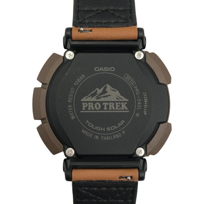 CASIO カシオ PRO TREK 腕時計 メンズ タフソーラー 電波 デジタル 登山 アウトドア コンパス コヨーテブラウン/ブラック PRG-340L-5JF 中古 T1