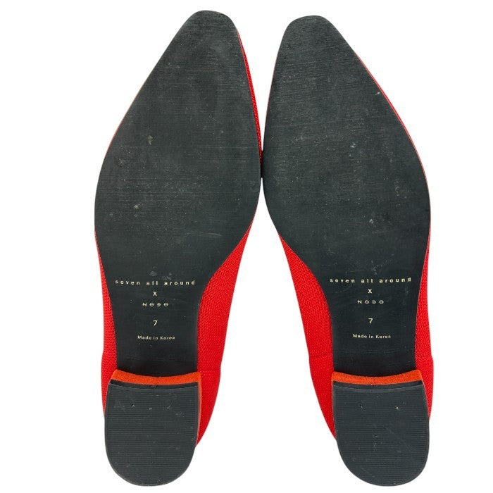 ESTNATION エストネーション SEVEN ALL AROUND ロウヒール ナイロンストレッチ フラットシューズ バレエシューズ 7(約24cm) 靴 シューズ ローヒール レディース 中古 W4