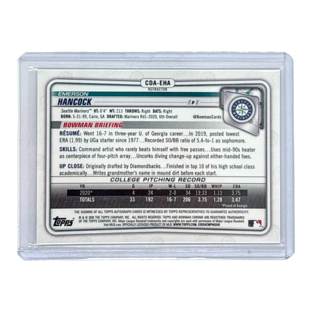 TOPPS MLBカード BOWMAN CHROME 1ST EMERSON HANCOCK SEATTLE MARINERS /499 #CDA-EHA 中古 IT1