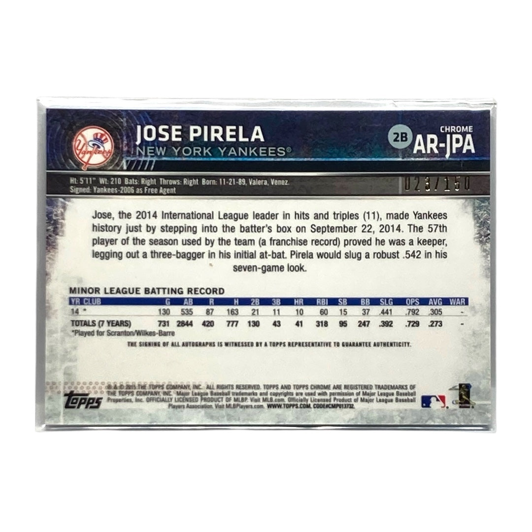 TOPPS MLBカード CHROME JOSE PIRELA YANKEES 023/150 #AR-JPA 中古 IT2