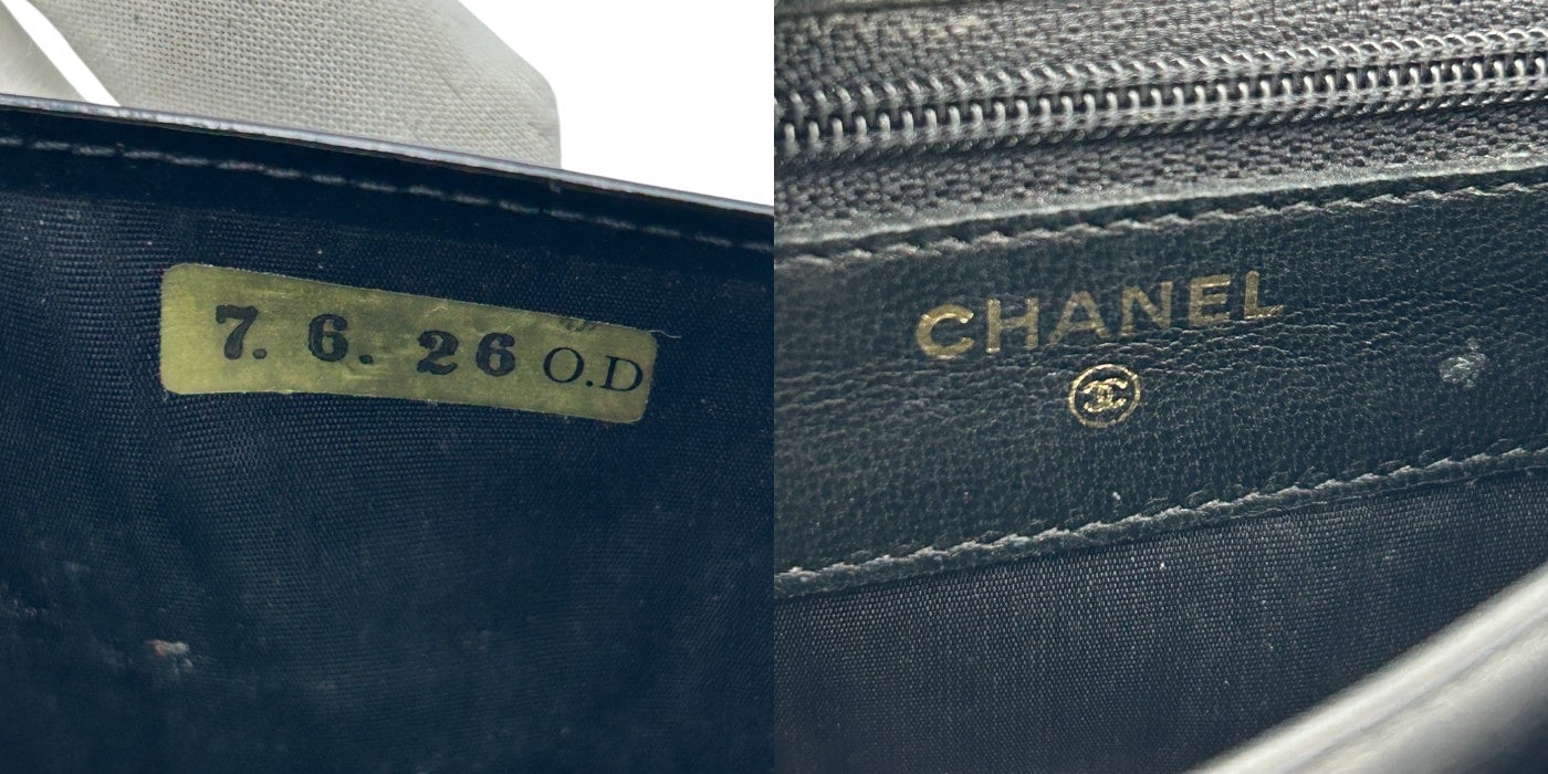 CHANEL シャネル エナメル ココマーク 財布 ブランド レディース コンパクト ブラック 中古 W4