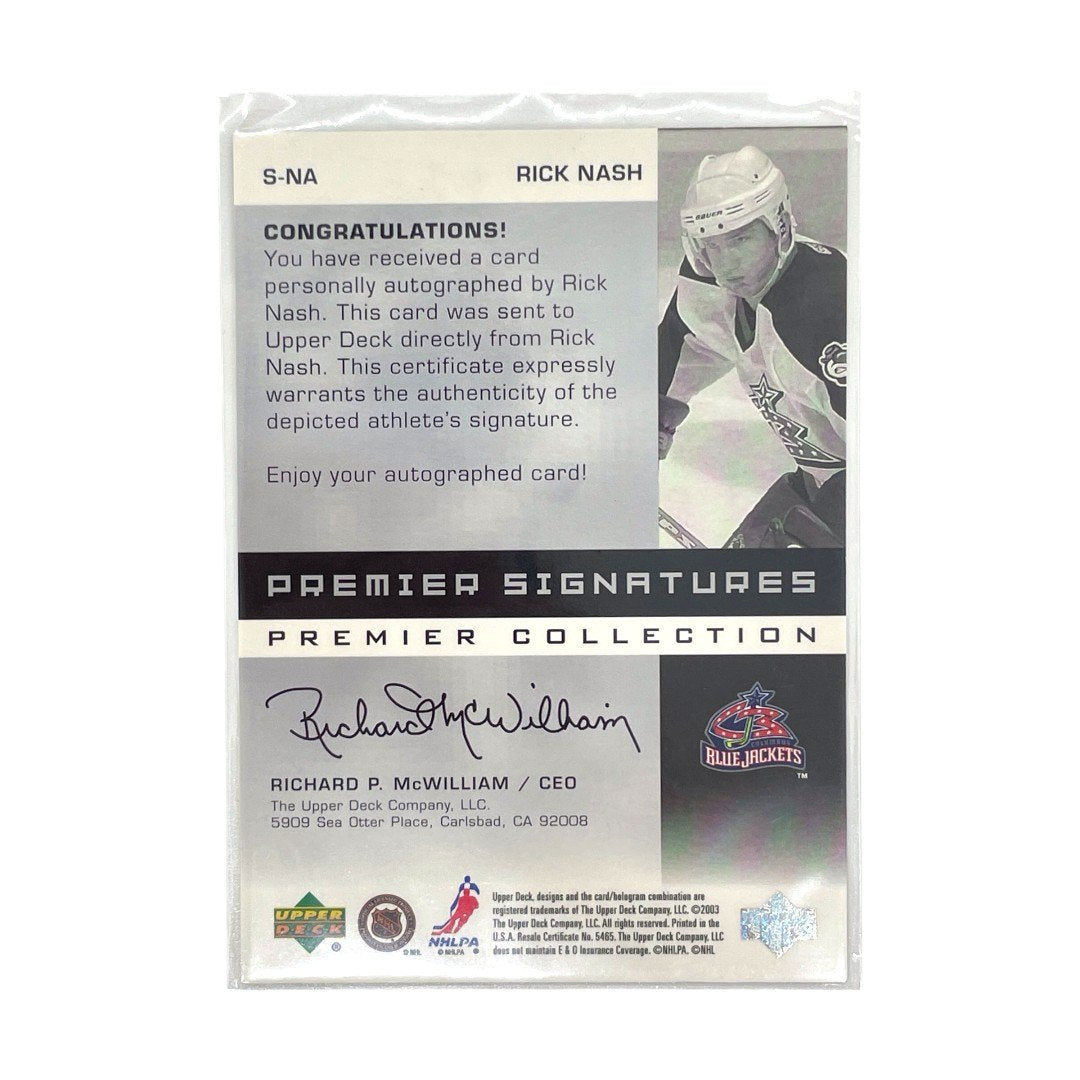 UPPER DECK NHLカード PREMIER COLLECTION RICK NASH BLUE JACKETS 064/125 #S-NA 中古 IT1