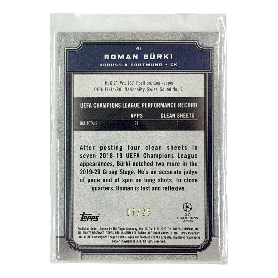 TOPPS サッカーカード MUSEUM COLLECTION ROMAN BURKI BORUSSIA DORTMUND /25 #41 中古 IT1