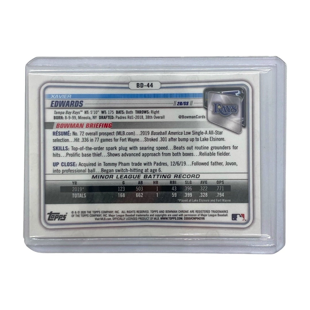 TOPPS MLBカード BOWMAN CHROME XAVIER EDWARDS RAYS 03/50 #BD-44 中古 IT2