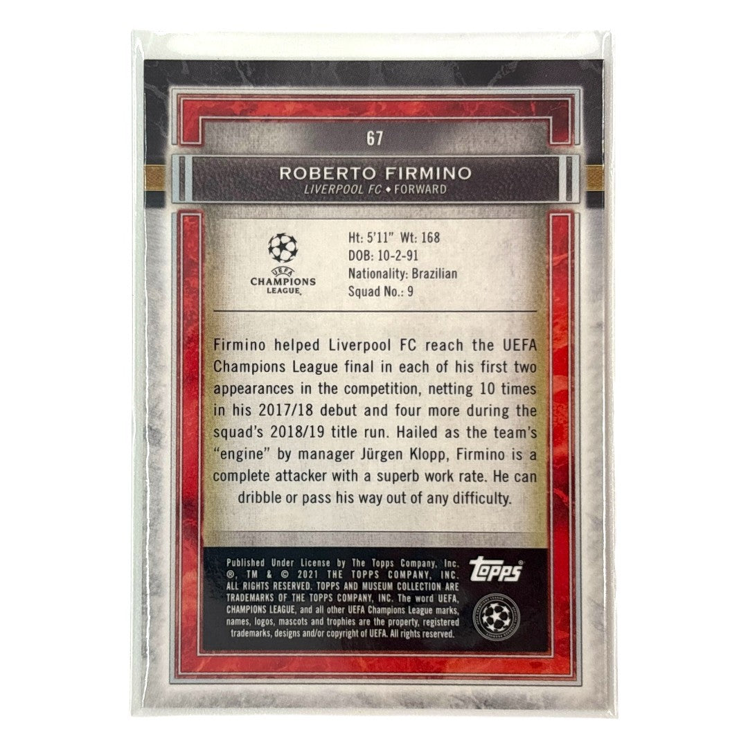TOPPS サッカーカード MUSEUM COLLECTION ROBERTO FIRMINO LIVERPOOL 15/99 #67 中古 IT1