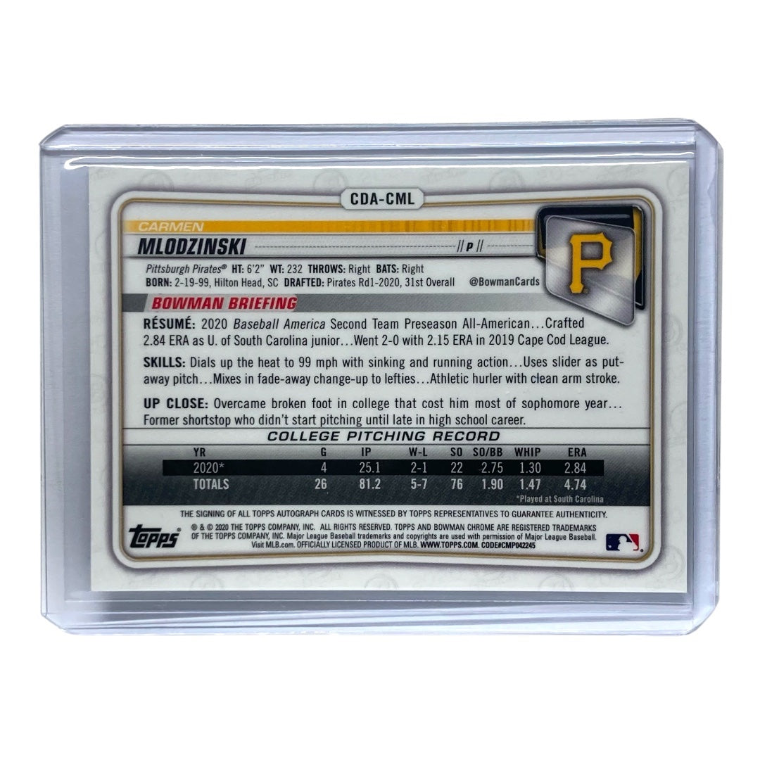 TOPPS MLBカード BOWMAN CHROME CARMEN MLODZINSKI PIRATES 46/75 #CDA-CML 中古 IT2