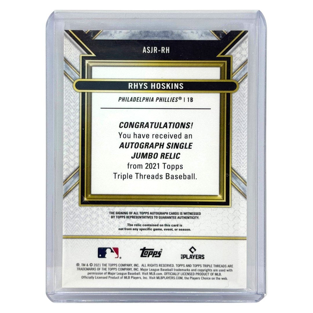 TOPPS MLBカード TRIPLE THREADS RHYS HOSKINS PHILADELPHIA PHILLIES /25 #ASJR-RH 中古 IT1