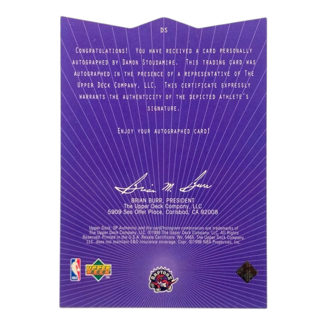 UPPER DECK NBAカード SP AUTHENTIC SIGN OF THE TIMES DIE CUT DAMON STOUDAMIRE RAPTORS #DS 中古 IT2