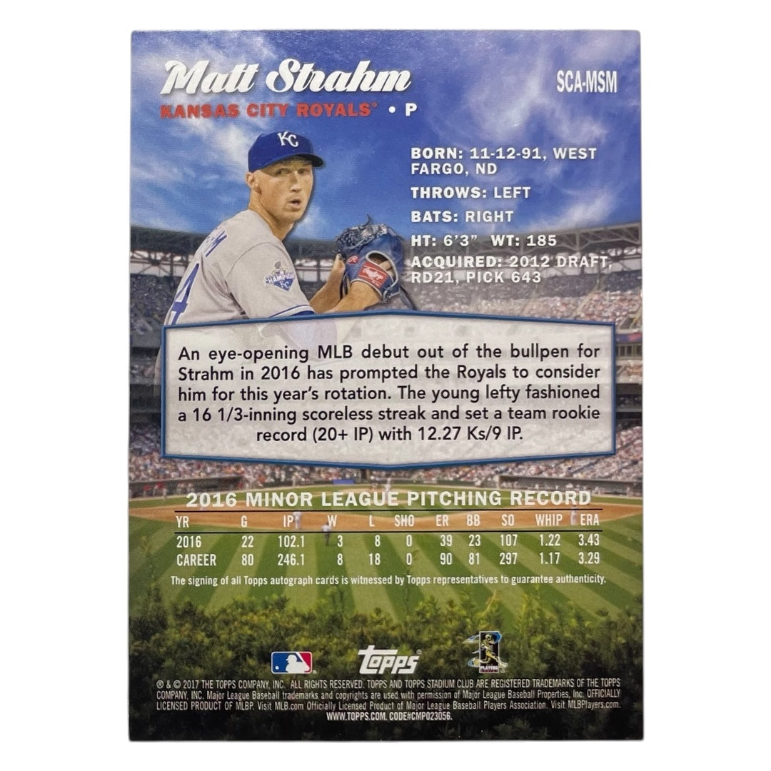 TOPPS MLBカード STADIUM CLUB MATT STRAHM KANSAS CITY ROYALS #SCA-MSM 中古 IT2