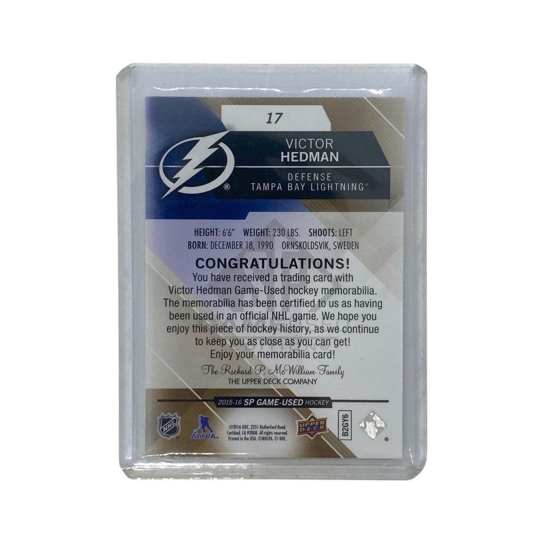 UPPER DECK NHLカード SP GAME USED VICTOR HEDMAN TAMPA BAY LIGHTNING 90/99 #17 中古 IT2
