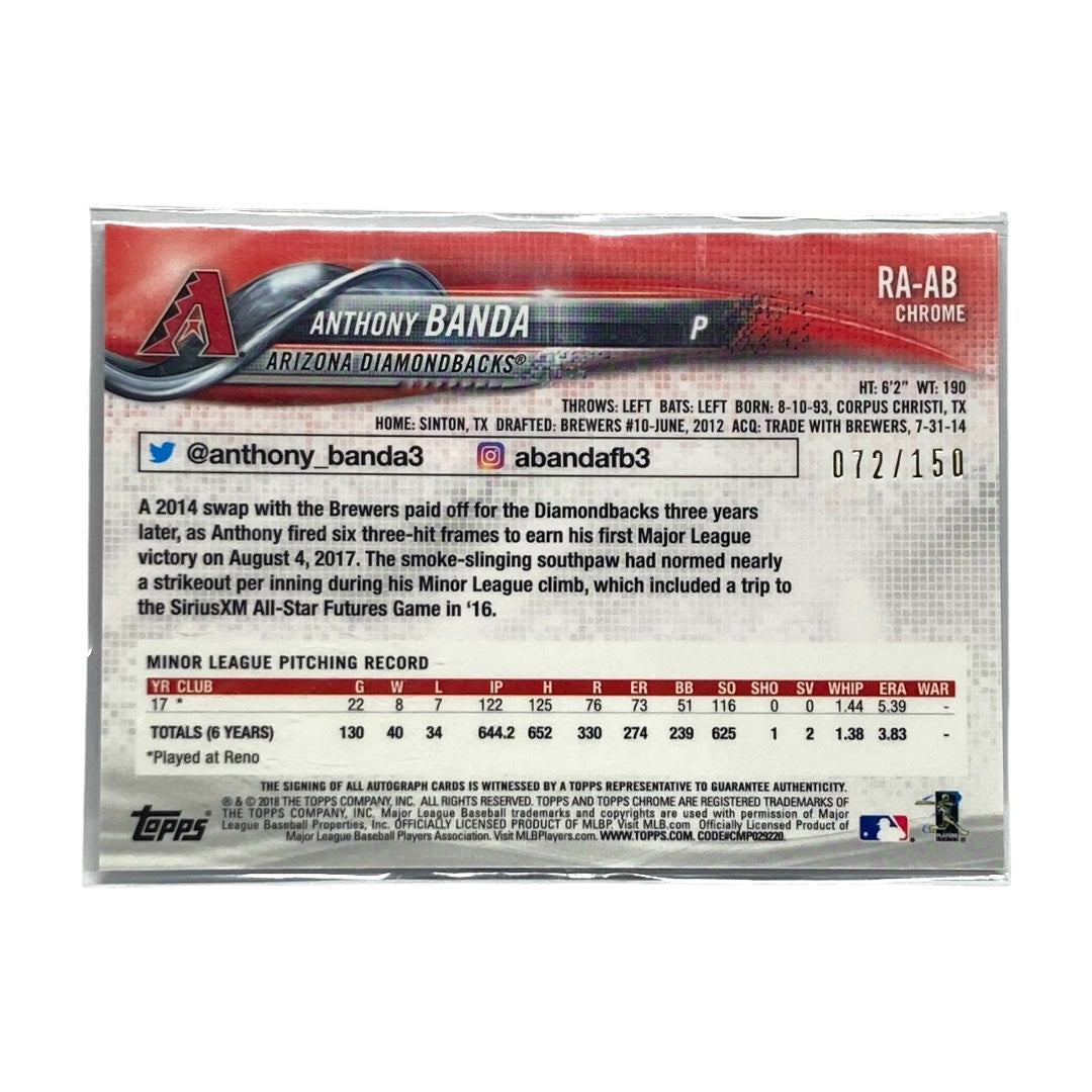 TOPPS MLBカード CHROME ANTHONY BANDA DIAMONDBACKS 072/150 #RA-AB 中古 IT2