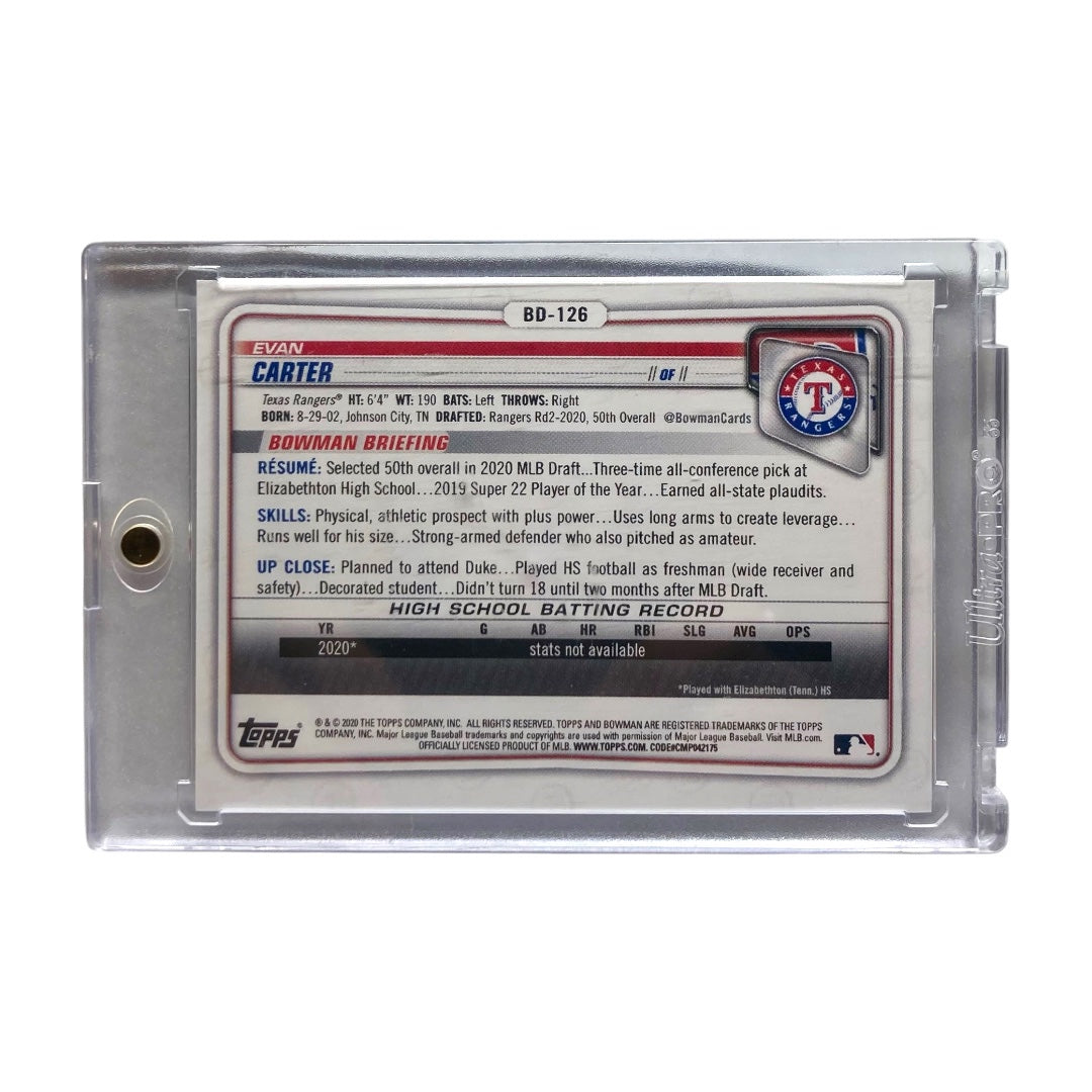 TOPPS MLBカード BOWMAN 1ST EVAN CARTER RANGERS 81/150 #BD-126 中古 IT2